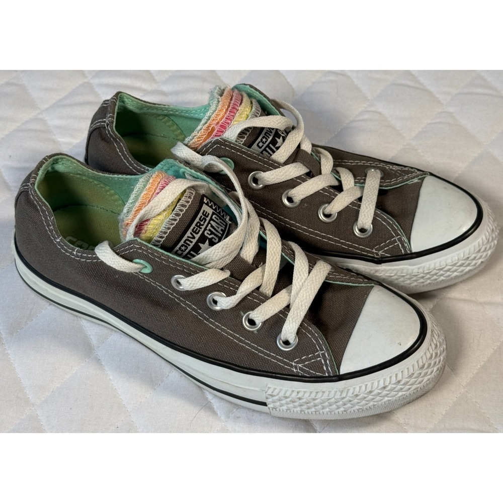 Converse‎ Chuck Taylor All Star Low Brown Canvas Rainbow Tongue W6/M4 US